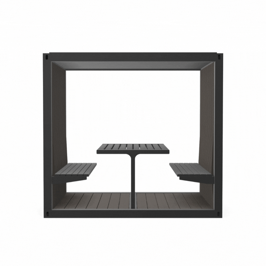 Container shack style pod for up to 6 people