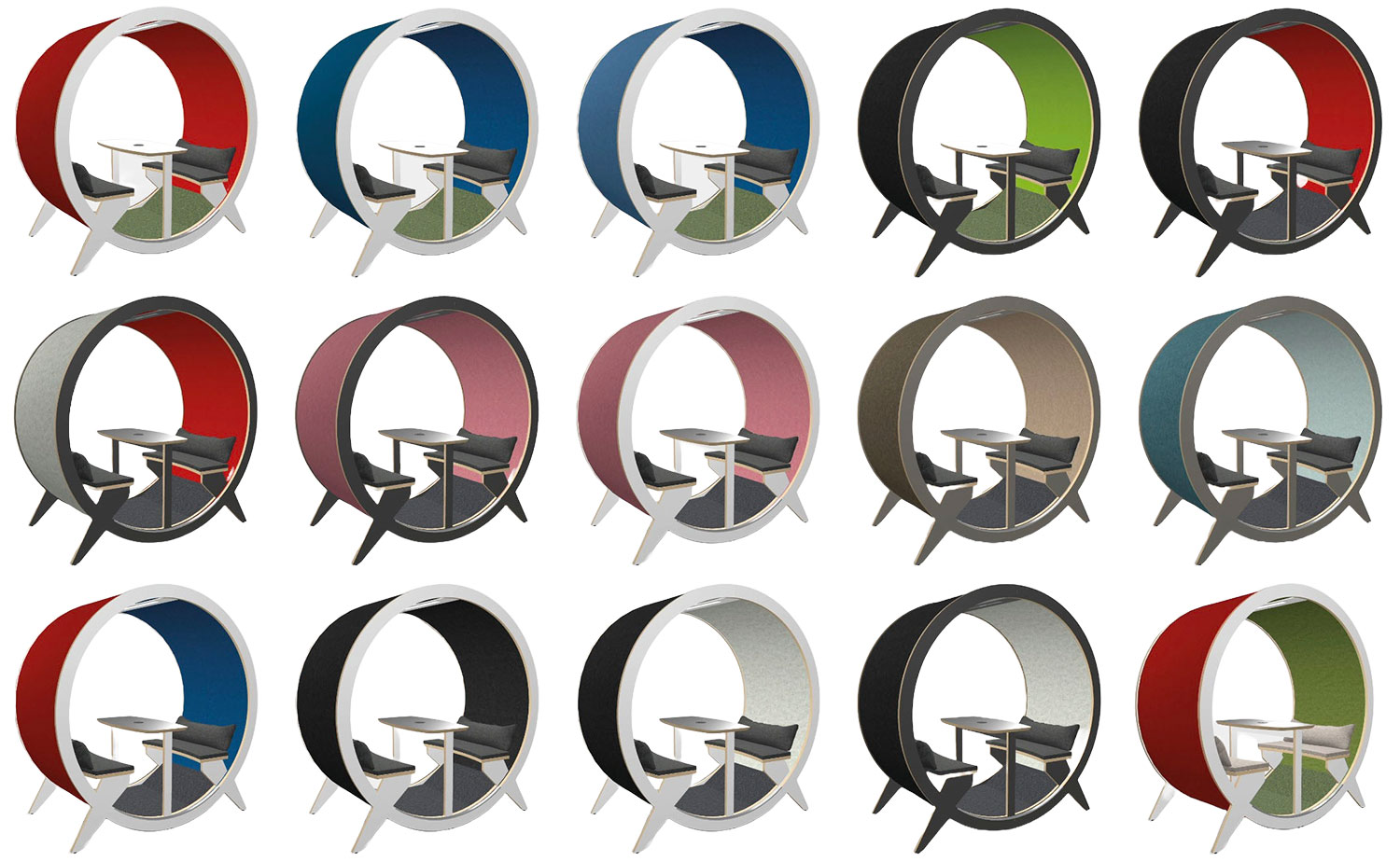 Colour collection of BlockO pods