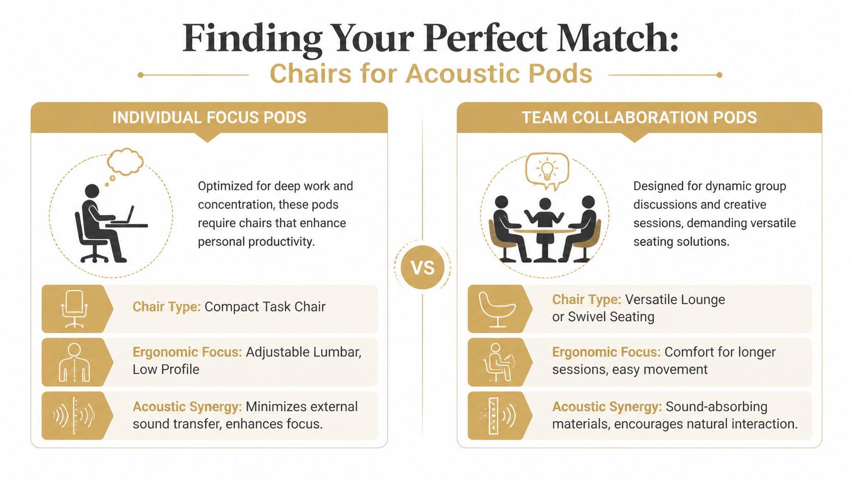 infographic describing various chair design options