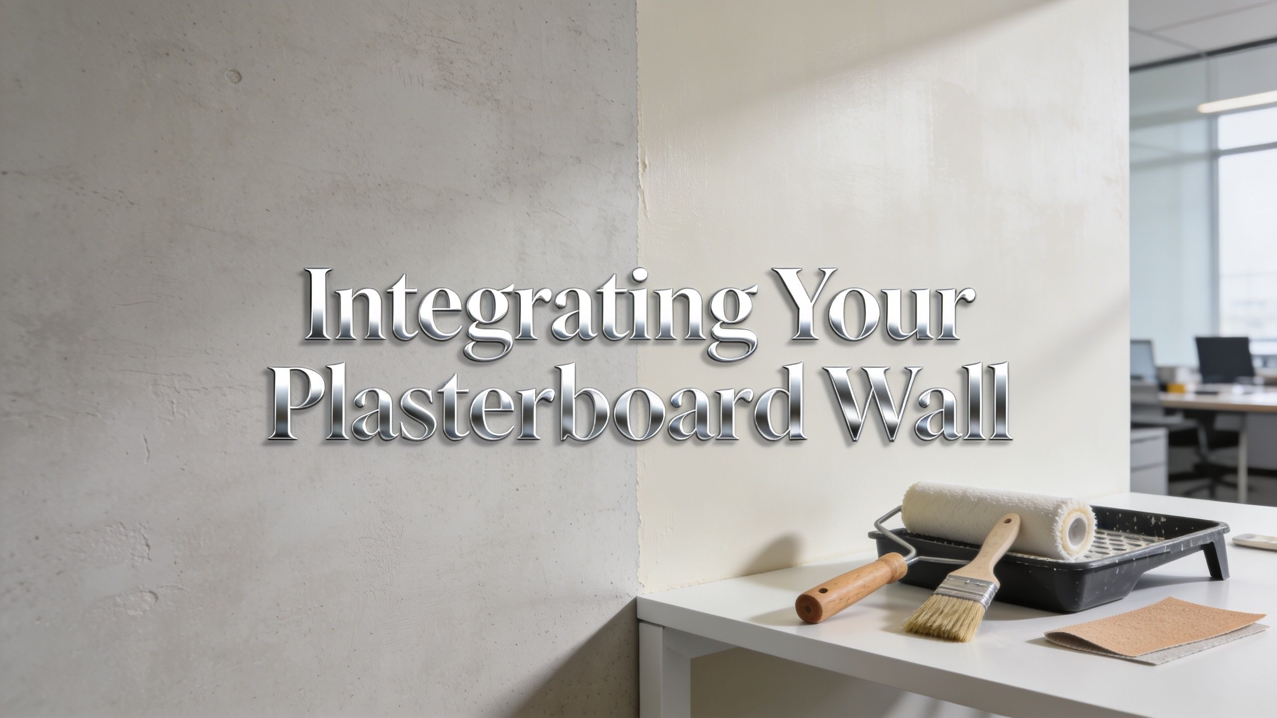how-to-paint-onto-plasterboard-plasterboard-wall two colours of plasterboard for an office wall
