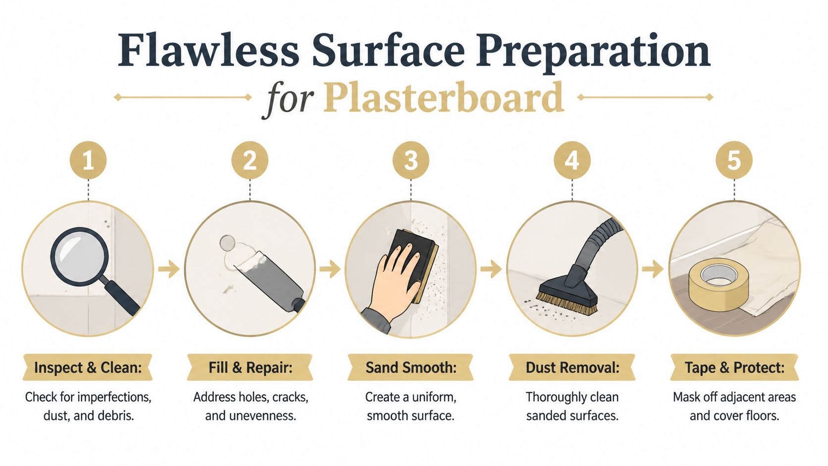 how-to-paint-onto-plasterboard-surface-preparation infographic on how to prepare a flawless surface for plasterboard