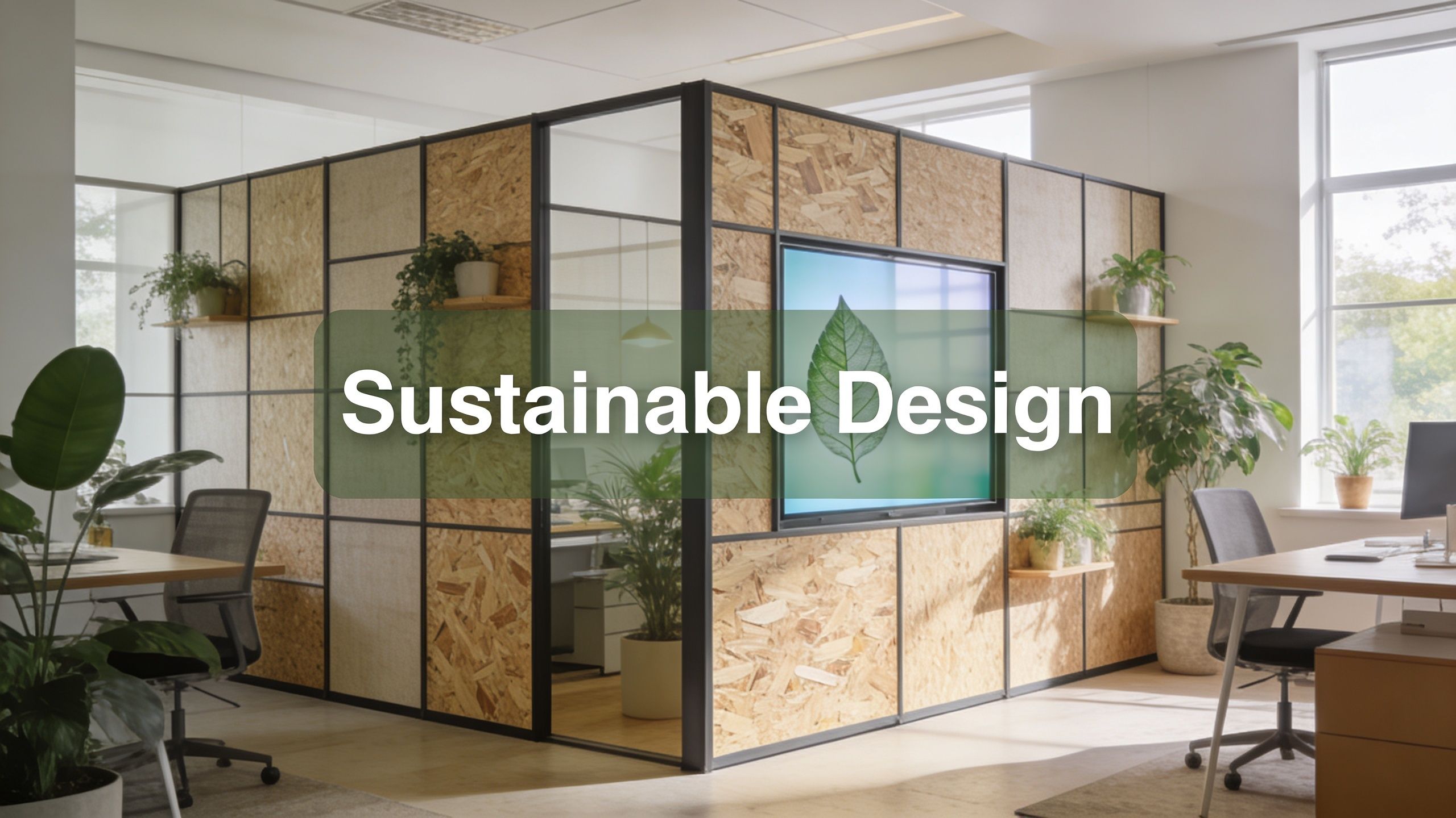 sustainable wall providing interior office space
